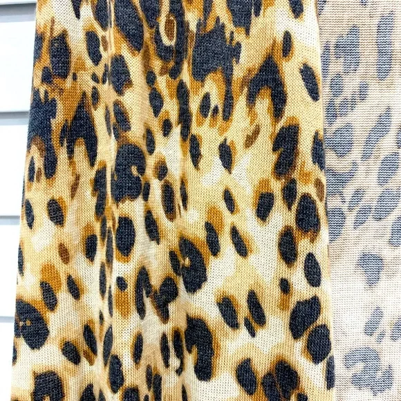 LuLaRoe Leopard Tan Brown Black Animal Print Sleeveless Vest Duster Kimono M - Picture 2 of 7